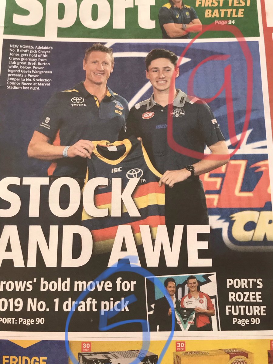 ashlyferg's tweet image. Another example of @theTiser bias to the Cows vs @PAFC . We secured a much touted South Aussie at a higher number 5 but get shoved to the bottom corner. #poorform #weareportadelaide