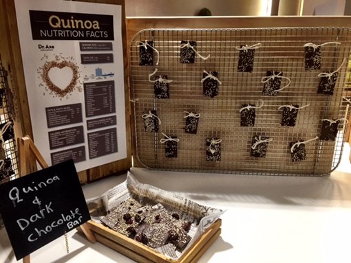 Eating healthy can be fun. This healthy snack features Quinoa and dark chocolate.Challenge us to create a memorable experience using our MeetingsImagined concepts.