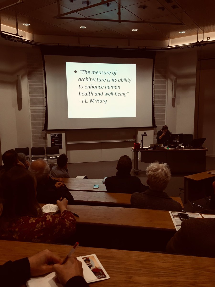 Inspiring @ScotEcoDesign lecture tonight on the life and work of Ian McHarg. Great to hear how landscape architecture can address social and mental well-being through its relationship to landscape.  #inspiration #wellbeing #howto #landscapearchitecture #ecologicaldesign