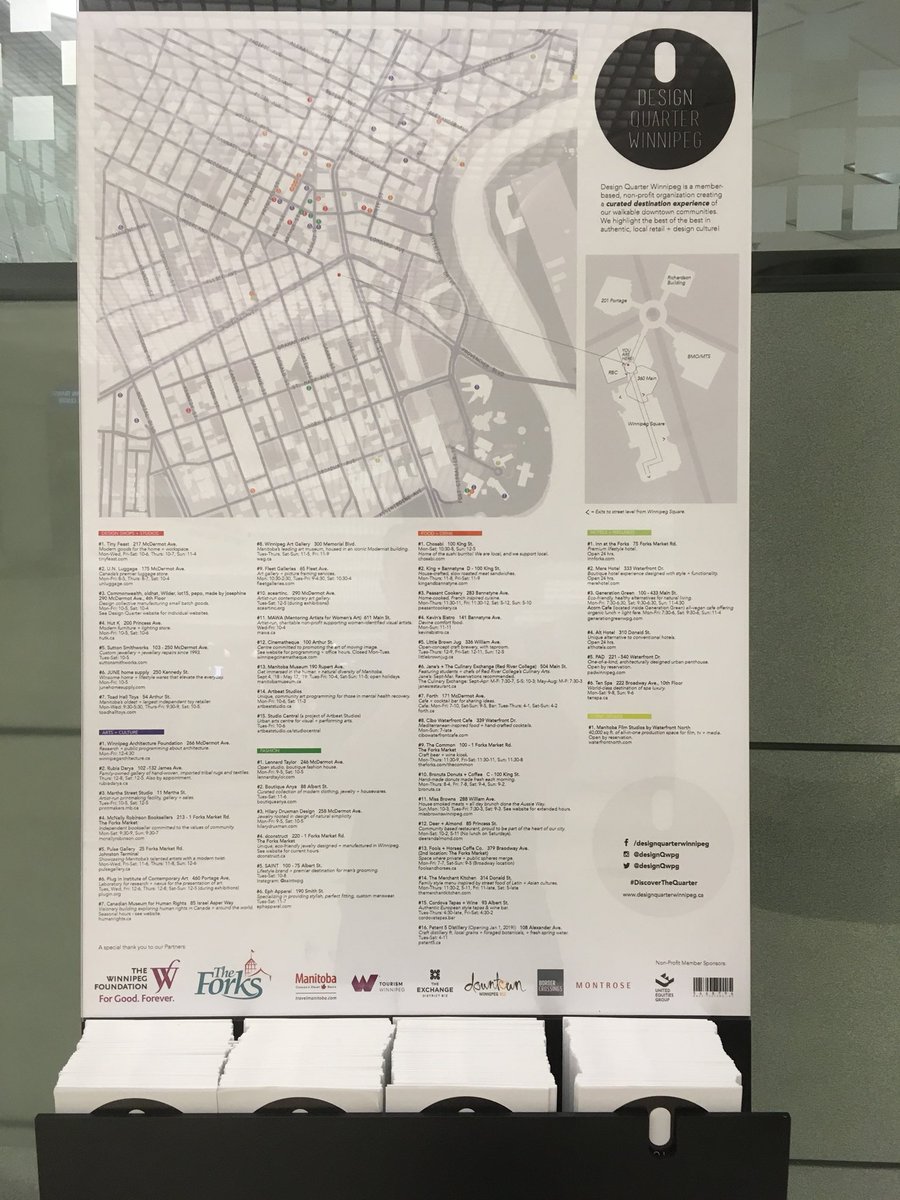 DesignQWpg's tweet photo. Thank you @torrin_swanson for your feedback about our underground concourse map stand. We took the opportunity of insufficient wayfinding down there to just do it ourselves! Let us know if it helps, Winnipeg! #DiscoverTheQuarter https://t.co/d333UbpQZn