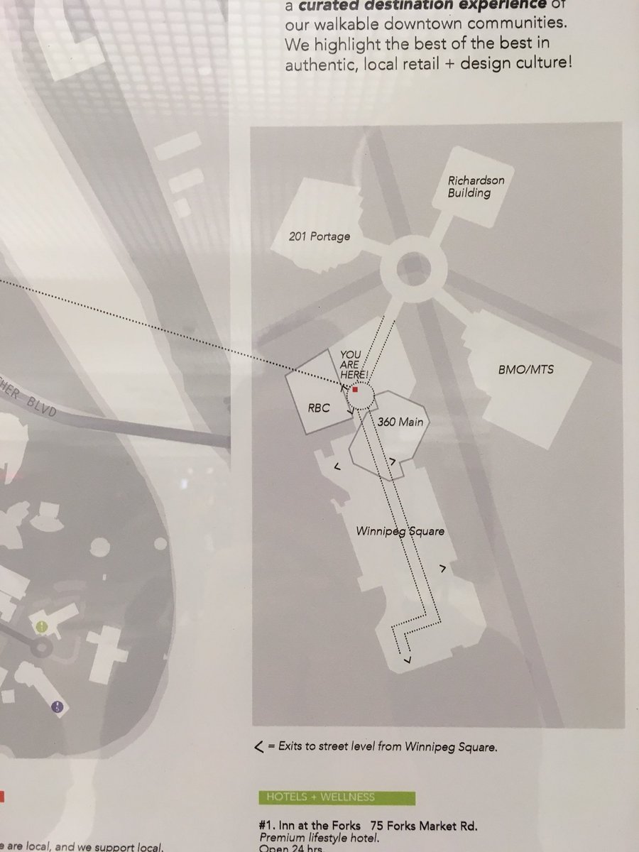 DesignQWpg's tweet photo. Thank you @torrin_swanson for your feedback about our underground concourse map stand. We took the opportunity of insufficient wayfinding down there to just do it ourselves! Let us know if it helps, Winnipeg! #DiscoverTheQuarter https://t.co/d333UbpQZn