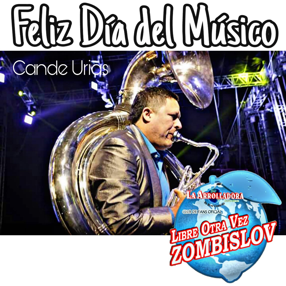 Laudidy1's tweet photo. Hoy el Club  ZombisLOV queremos felicitar  a aquellos que por medio de su instrumento o su maravillosa voz, tienen la habilidad de expresar sus sentimientos. Gracias por alegrar nuestros días con su música
#FelizDiaDelMusico
#22Nov2018
#ZombisLOV🍋💚
@KND_URIAS 
@Arrolladora https://t.co/DVbgWXT9Sd