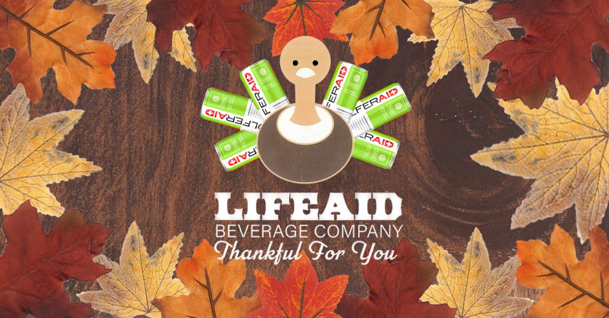 Wishing you and your family a Happy Thanksgiving from all of us here at <a href="/LIFEAIDBevCo/">LIFEAID Beverage Co.</a>. ➕ #LIFEAIDBevCo #GOLFERAID #Thanksgiving