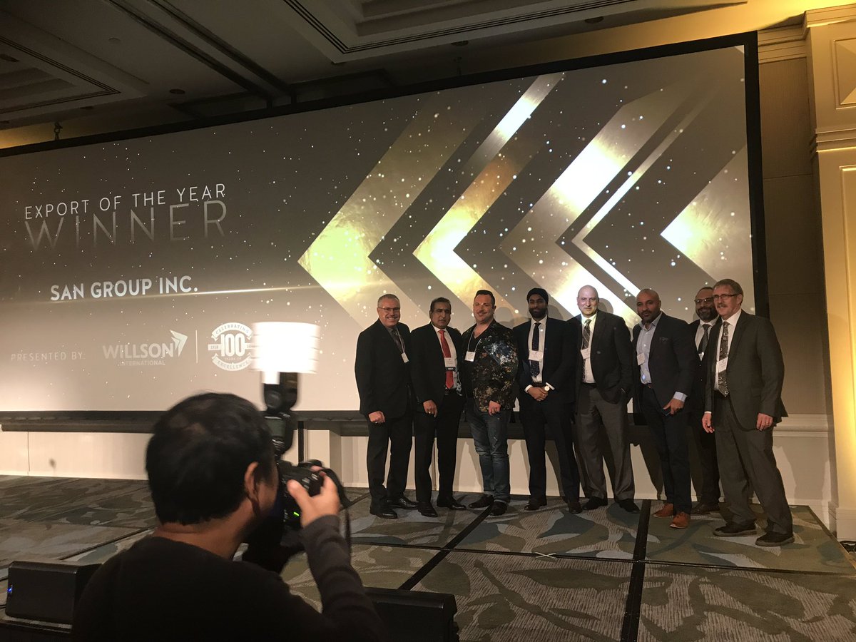DaleSteeves's tweet photo. Congrats to San Group for winning the 2018 BC Exporter of the Year and Natural Resources Award. @BCExportAwards. #BCEXPORT2018 https://t.co/O6oxNg7WAj