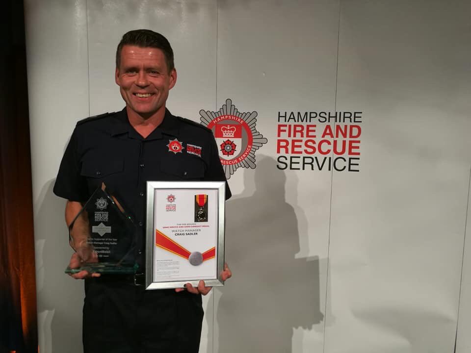 Massive congratulations to WM <a href="/craigsadler3/">Craig Sadler</a> who won the charity supporter of the year award at tonight’s ceremony. He also received his 20 year good conduct medal. #Celebratingsuccess #RDS #teamhants
