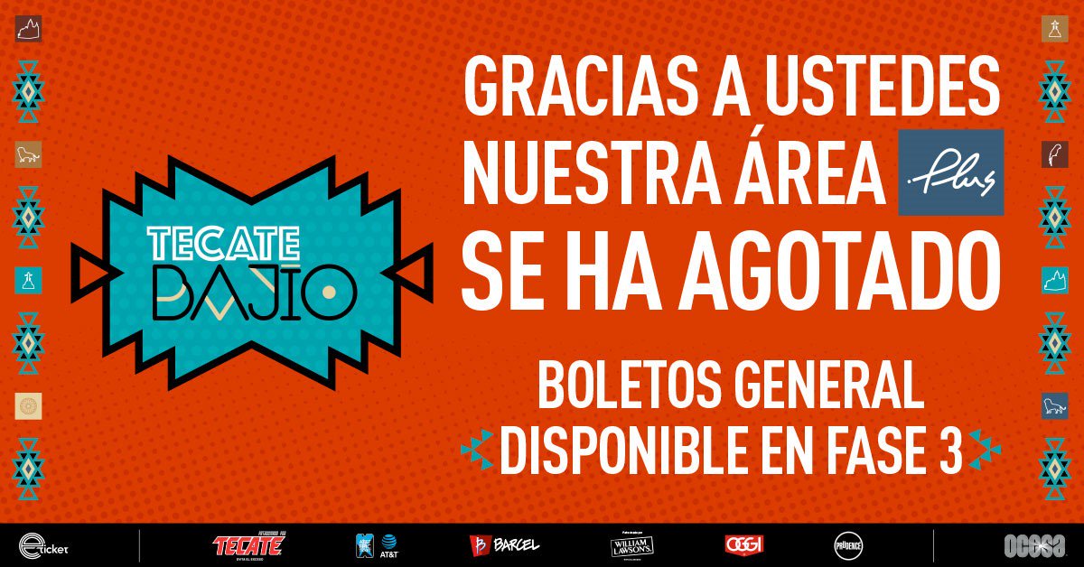 TecateBajio's tweet photo. 😱 ¡Muchas gracias! 😱
¡Si aún quieres ser parte de la primera edición de #TecateBajío,  corre por tus boletos en General Fase 3! 😎🔥

🎟 en el sistema @eticket: https://t.co/pOD6zVHJ3o https://t.co/ZmtbejgUrc