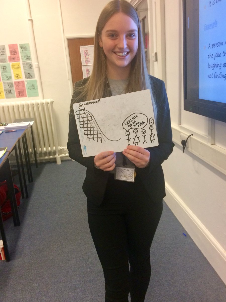 HandE_Psych's tweet photo. We have started our study of #conformity in #psychology. 12B and 12D have been hard at work demonstrating their whiteboard examples of #compliance. Here are Katie and Lucy modelling their scenarios of roller coasters and #chickencorner https://t.co/KxSN7lgwio