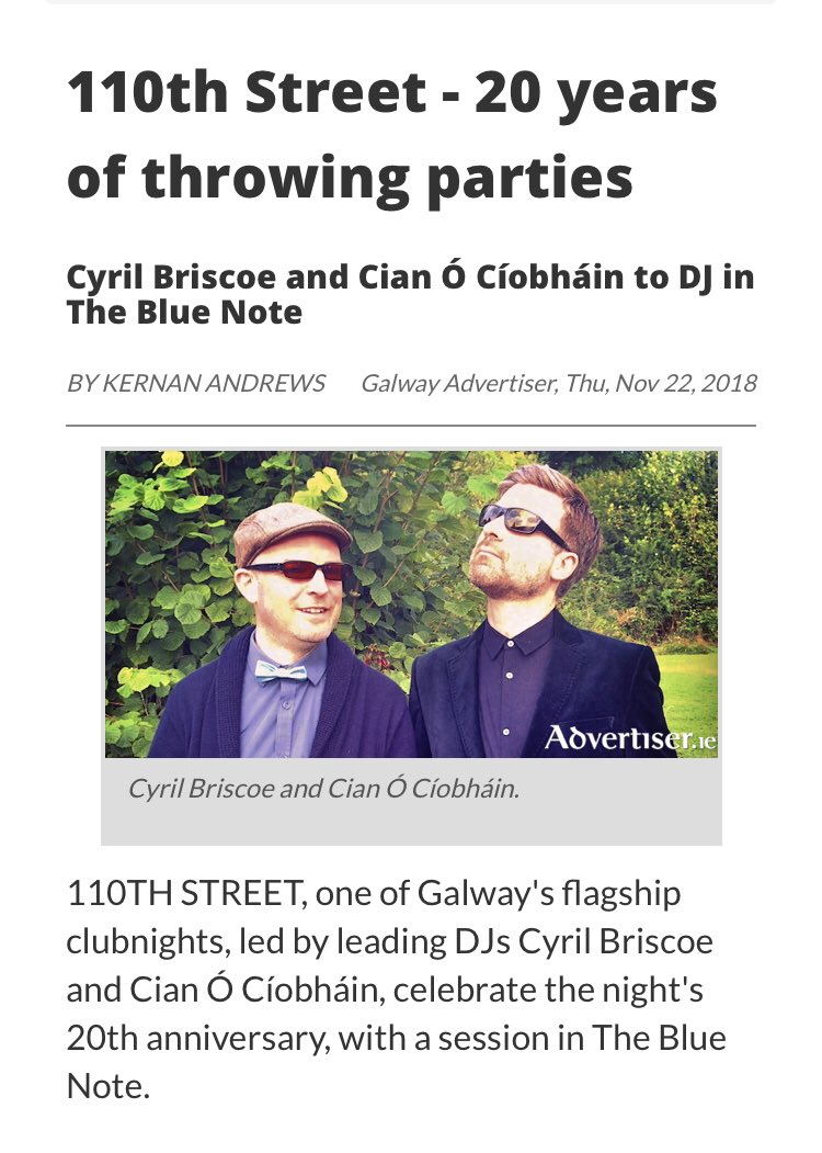 110thgalway's tweet photo. 110th Street x 20
The Blue Note, Gaillimh
Dé Sathairn 24.11.18 https://t.co/PELaO5WSqO