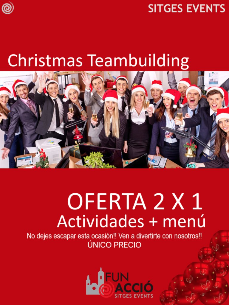 VisitSitges's tweet image. Proposta divertida per aquestes dates!
@FUNACCIO ens proposa un 2x1 x grups: 🙅‍teambulding + menú nadalenc🌲 a La Sinia! Xulo eh?
Diverteix-te amb jocs d'equip amb amics o companys de feina i després dinar nadalenc junts... t'agrada?  Tota la informació a buff.ly/2AdUDFH