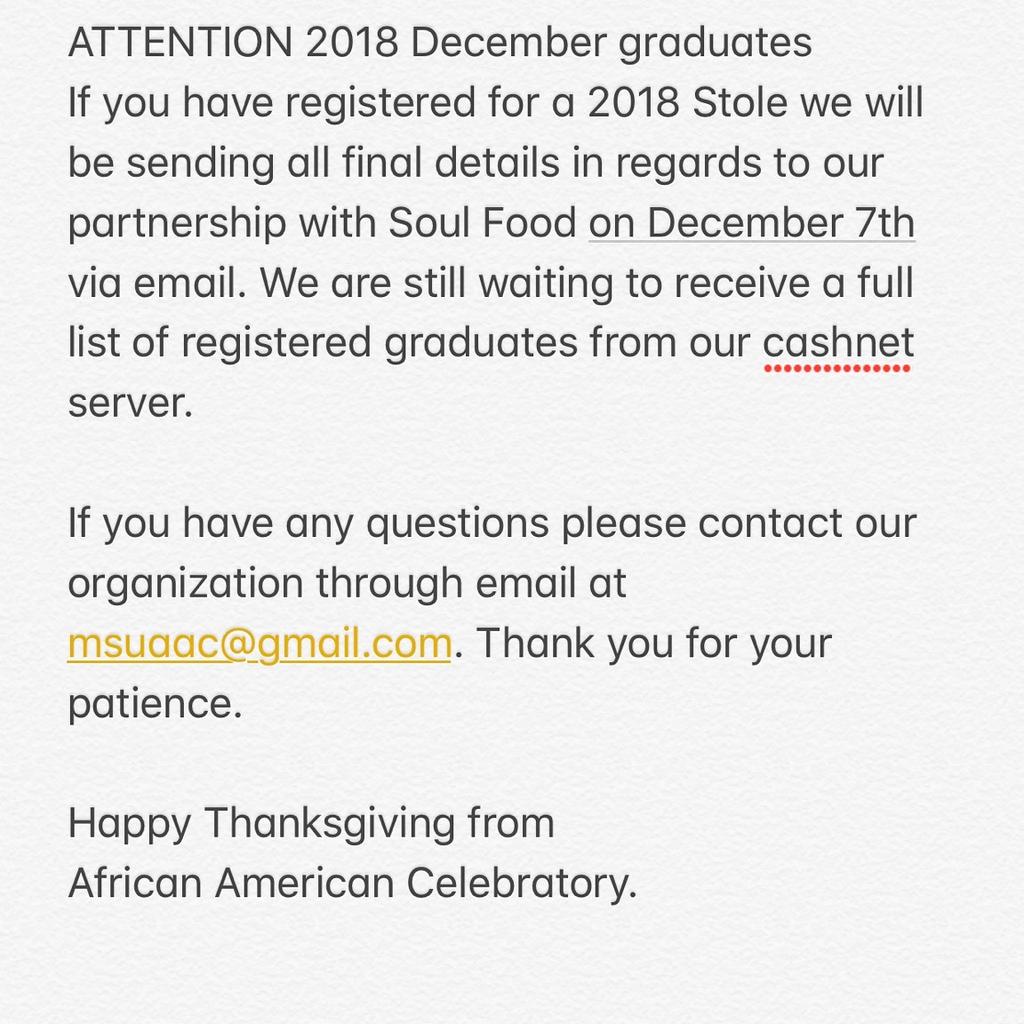 AACMSU's tweet photo. Happy Thanksgiving everyone!! https://t.co/Sa7AMqSj2D