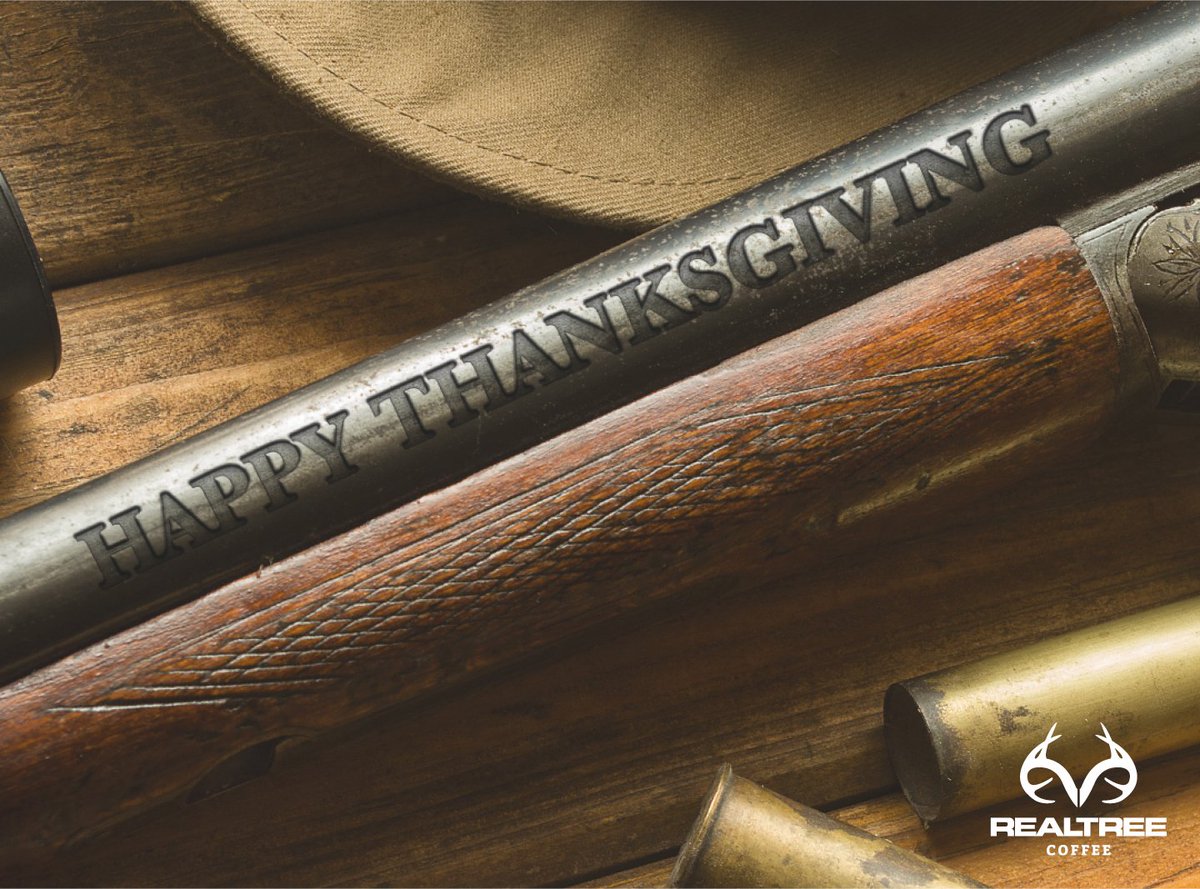 RealtreeCoffee's tweet photo. Happy Thanksgiving from us at Realtree! After being stuffed with turkey, nothing will wake you up like a hot cup of Realtree coffee. https://t.co/z88b7rdYq4