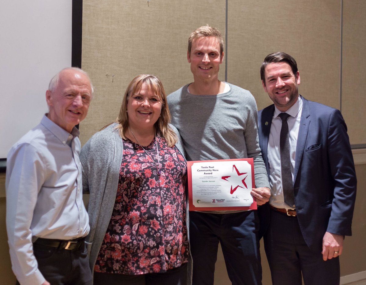 CBM_CA's tweet photo. Congrats @akwest &amp; Sander Jansen on your Toole Pete Community Hero Awards! Both have stepped down from their positions on the board. Thank you for all your hard work! You’ll be missed. #yyc #cbmca @toolepeet https://t.co/UYyOdOaqx1
