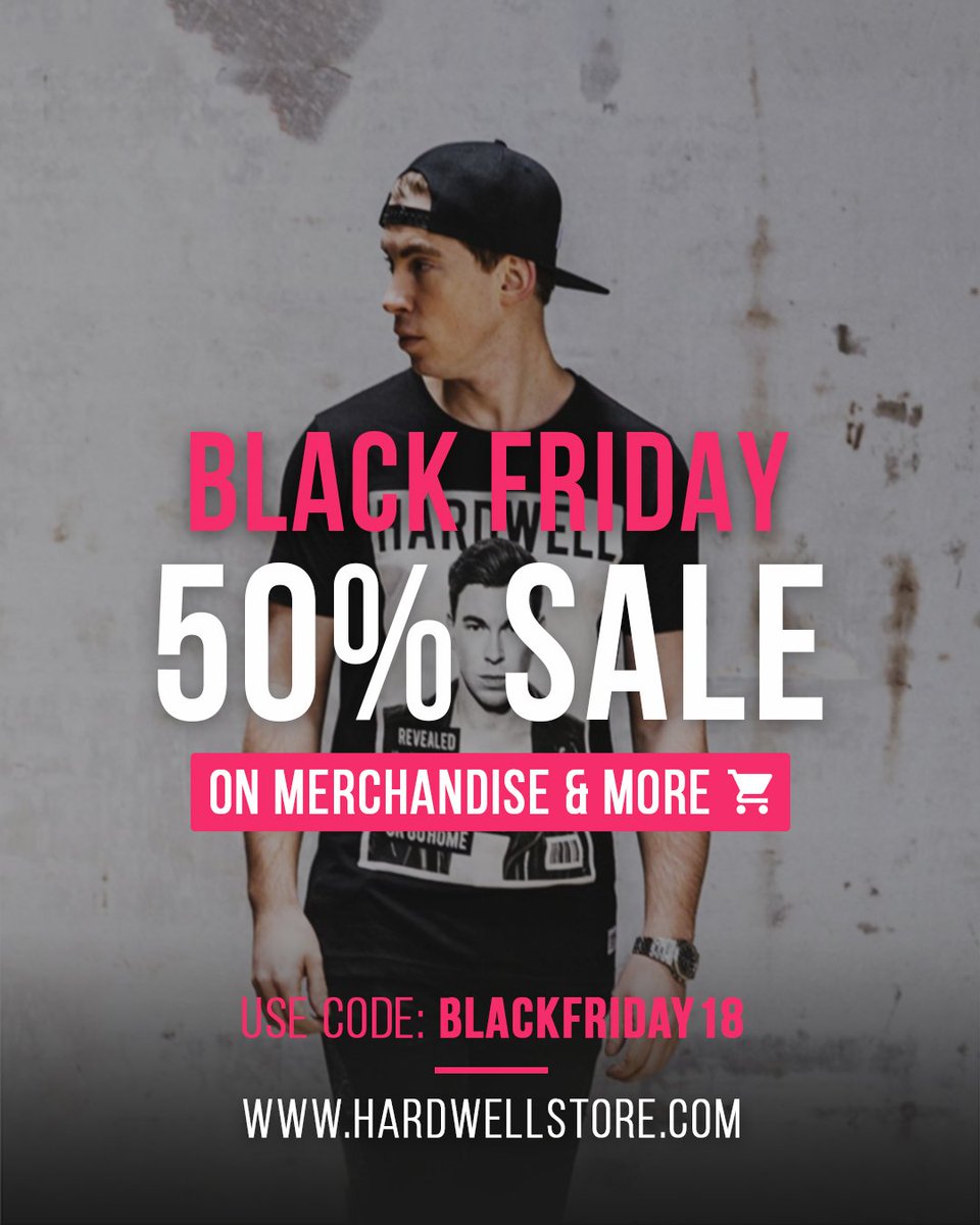 ✨BIG SALE ALERT!✨
Don’t miss out on the Hardwell Black Friday Sale on:
➡️ hwl.dj/TW-BLACKFRIDAY…
Grab 50% discount on all Hardwell items in the store! Use code “BLACKFRIDAY18” at check out. 🔥