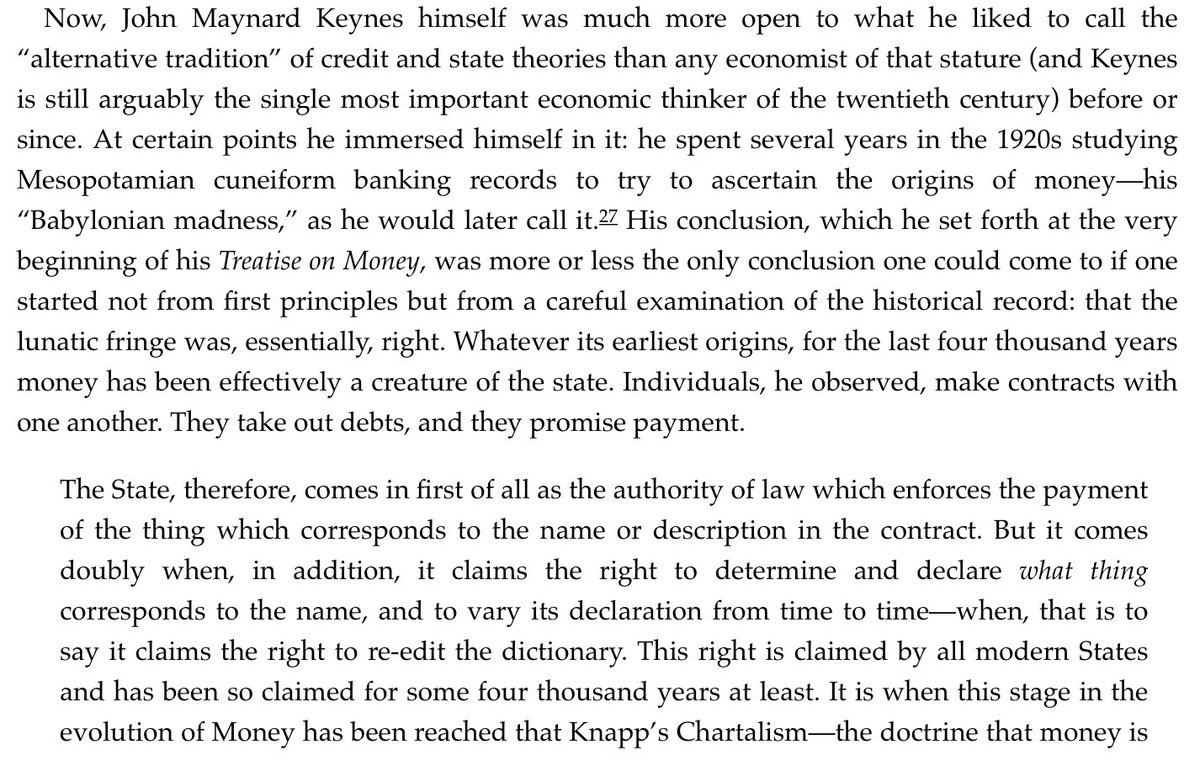 TIL that Keynes actually was open to alternative perspectives, and even spent years studying the Mesopotamian cuneiform banking records himself. Respect for Keynes +10