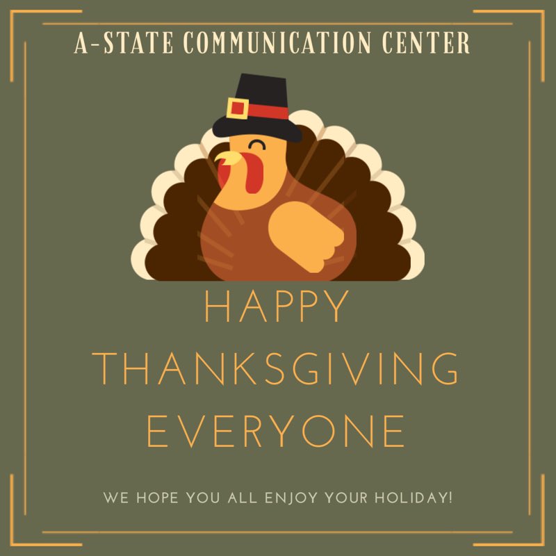 asucommcenter's tweet photo. Happy holidays A-State staff, students, and faculty. We wish you all the best this holiday season. #helpingastatecommunicate https://t.co/9VeWXM8AOC