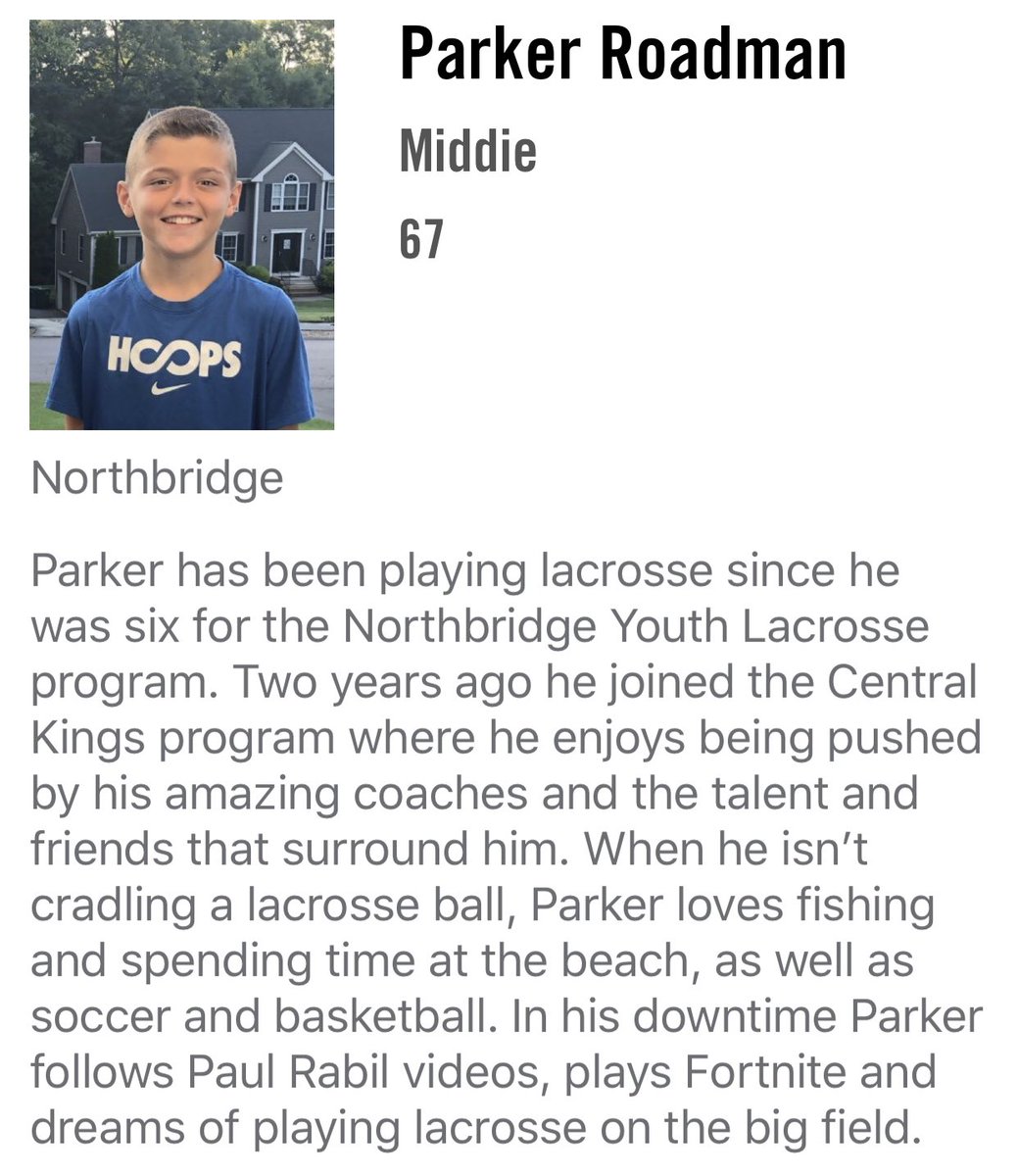 MYL_Colonials's tweet photo. #MeetTheseColonials
Meet Parker Roadman - rounding out our Red teamโs sensational middie corps. @NorthbridgeYLax https://t.co/FKCuvvVfBA