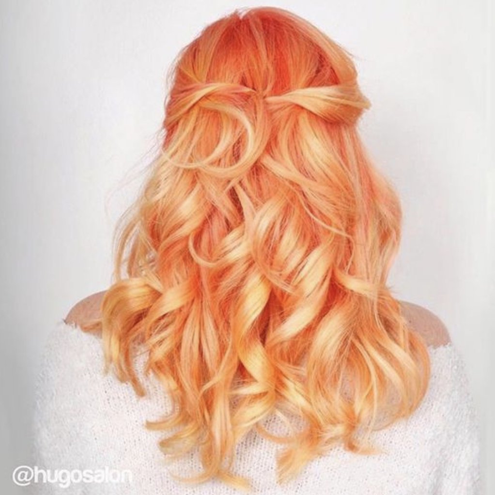 Loving these creamsicle colored hues #HairstyleInspo.