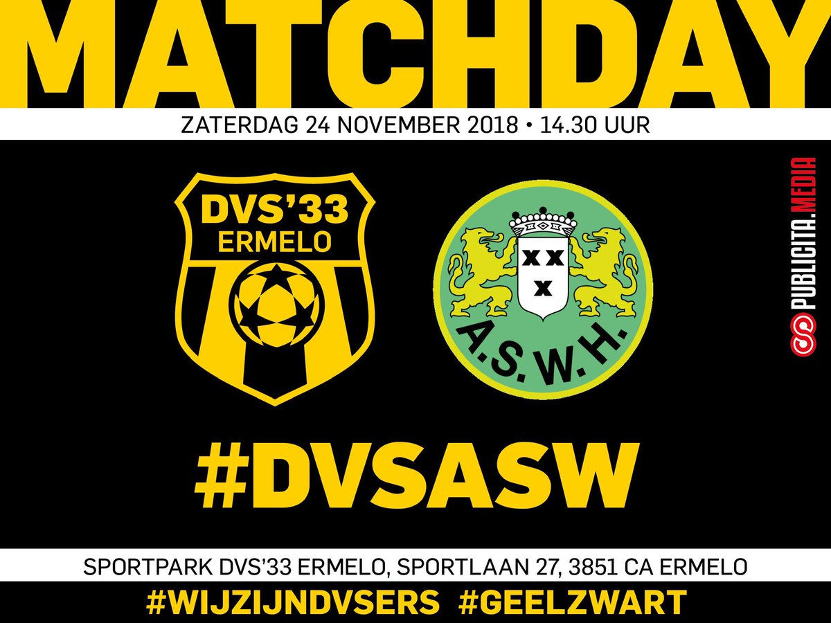 DVS33NL's tweet photo. VOORBESCHOUWING | DVSβ33 Ermelo ontvangt zaterdag @vv_ASWH aan de Sportlaan.
β‘οΈ https://t.co/Dy4xh8WqSC
#dvsasw https://t.co/xBbruGDaE2