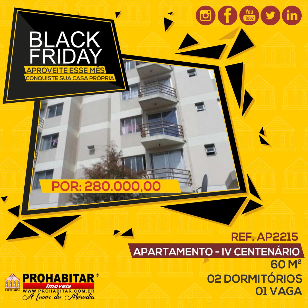 prohabitarsp's tweet photo. Black Friday Prohabitar!! 💰🏠
Aproveite esse mês de oportunidade para conquistar o seu imóvel!!!
#BlackFriday #BlackFridayImóveis #Novembro #Promoção #Descontos #ForSale #Prohabitar #ProhabitarImóveis #Imóveis #Imobiliária #Venda #Financiamento #Interlagos #SP #SãoPaulo https://t.co/peQcZx0mFk