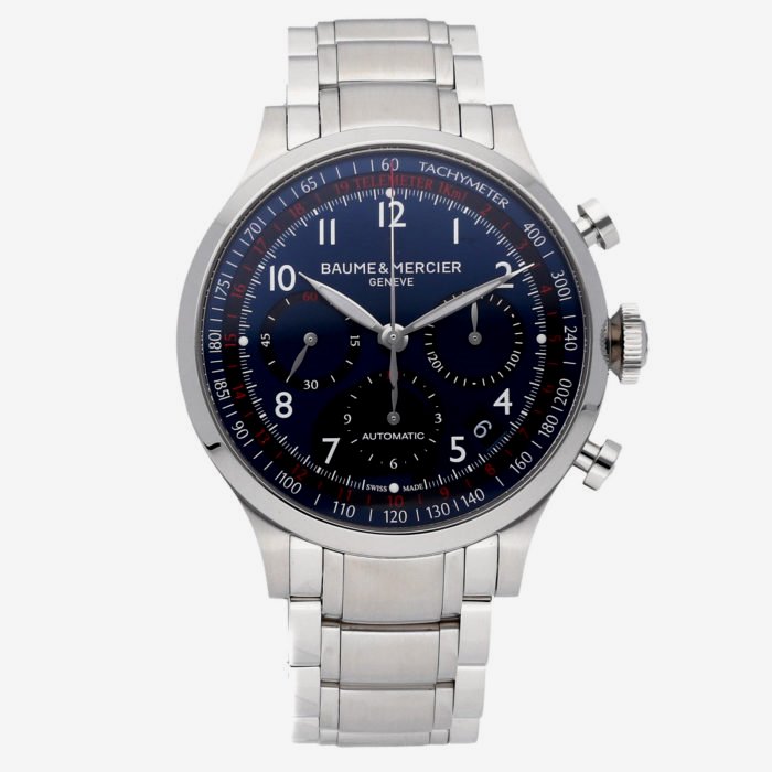 NEW! Baume &amp; Mercier Capeland Chronograph Men’s Steel Watch Black Dial Auto M0A10066 myswisswatchbrands.com/product/baume-… #WristWatches