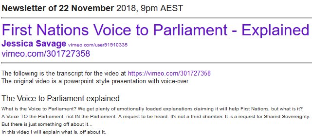 WgarNews's tweet photo. #FirstNations #VoiceToParliament - Explained
#JessicaSavage's full transcript can be read here at WGAR: https://t.co/JFq1HpInlK
Jessica's video can be viewed here: https://t.co/zWbZbZh77e
#YularaStatement #NoToFederalism #NotMyVoice
#SonglinesAreOurConstitution #AboriginalTalk https://t.co/JpsDfsNgHx