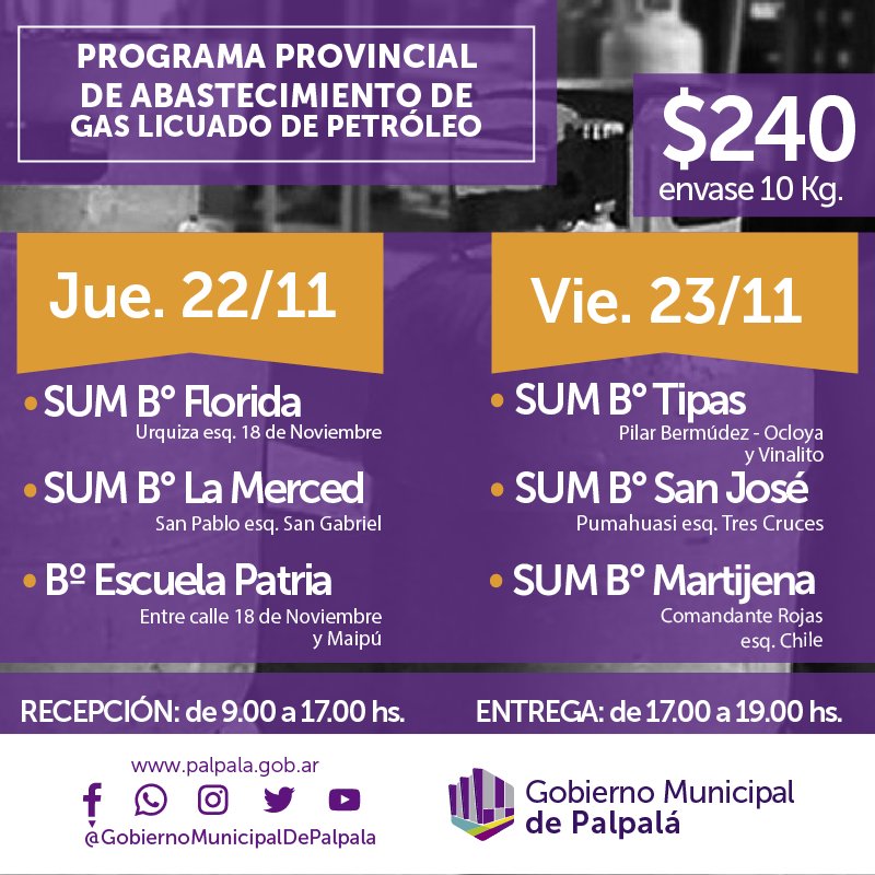 Muni_Palpala's tweet photo. #ProgramaProvincial De Abastecimiento de Gas Licuado de Petróleo 👏🏡 https://t.co/SyrHRUwkUk