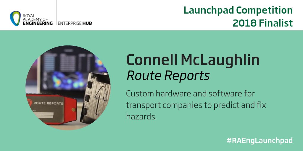 RAEng_Hub's tweet photo. Operational losses and hazards cost the global transport and infrastructure industries £1 trillion. Our last pitch of the evening is 19-year-old @connell_mcl, who founded @RouteReports to detect, analyse and predict these hazards. #RAEngLaunchpad https://t.co/cYOnhJLoqG
