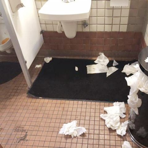 OfficeSlobs's tweet photo. On one hand, they should be emptying their trash more often.
-
On the other hand, the answer to that is not just throwing the towels straight onto the floor.
-
On a third hand, hopefully that is an orange urinal pad, and not vomit. https://t.co/EHrPVODz30