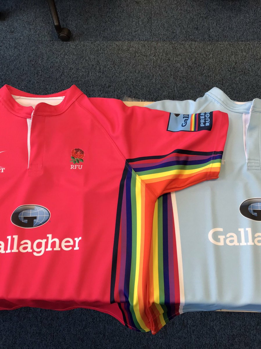 premrugby's tweet image. The match officials shirts designed by @GILBERT_RUGBY for this weekend’s #GalagherPrem matches in support of @stonewalluk ‘s #RainbowLaces campaign are receiving a lot of praise @gallagheruk_
