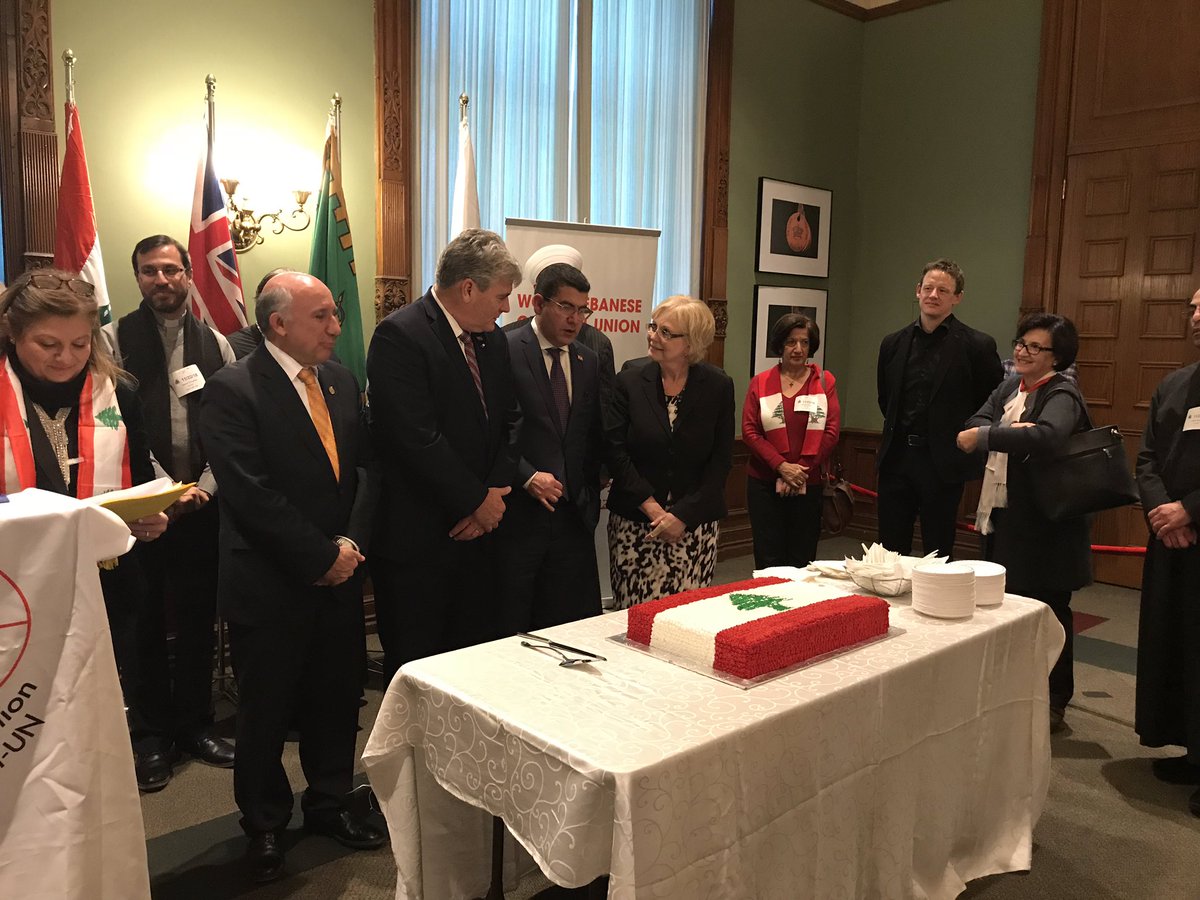 Honoured to celebrate the 75th anniversary of Lebanese Independance & flag raising today at #QueensPark. November is #LebaneseHeritageMonth in Ontario. #OnPoli