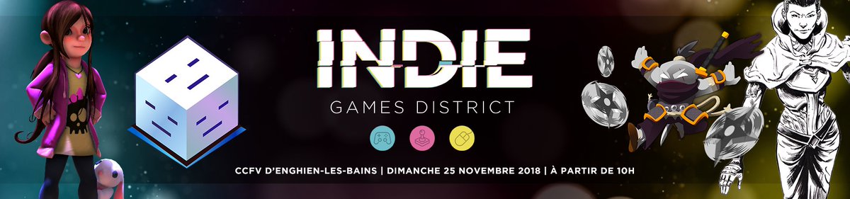 IGDistrict's tweet photo. Venez découvrir des projets indépendants français à l'#IndieGamesDistrict dimanche prochain !

L'occasion de passer une bonne journée à geeker en compagnie d'autres passionnés, dont les équipes de développement 🎮

Rendez-vous toute la journée du 25/11 au #CCFV d'#Enghien. https://t.co/uq1vZb4Vuk