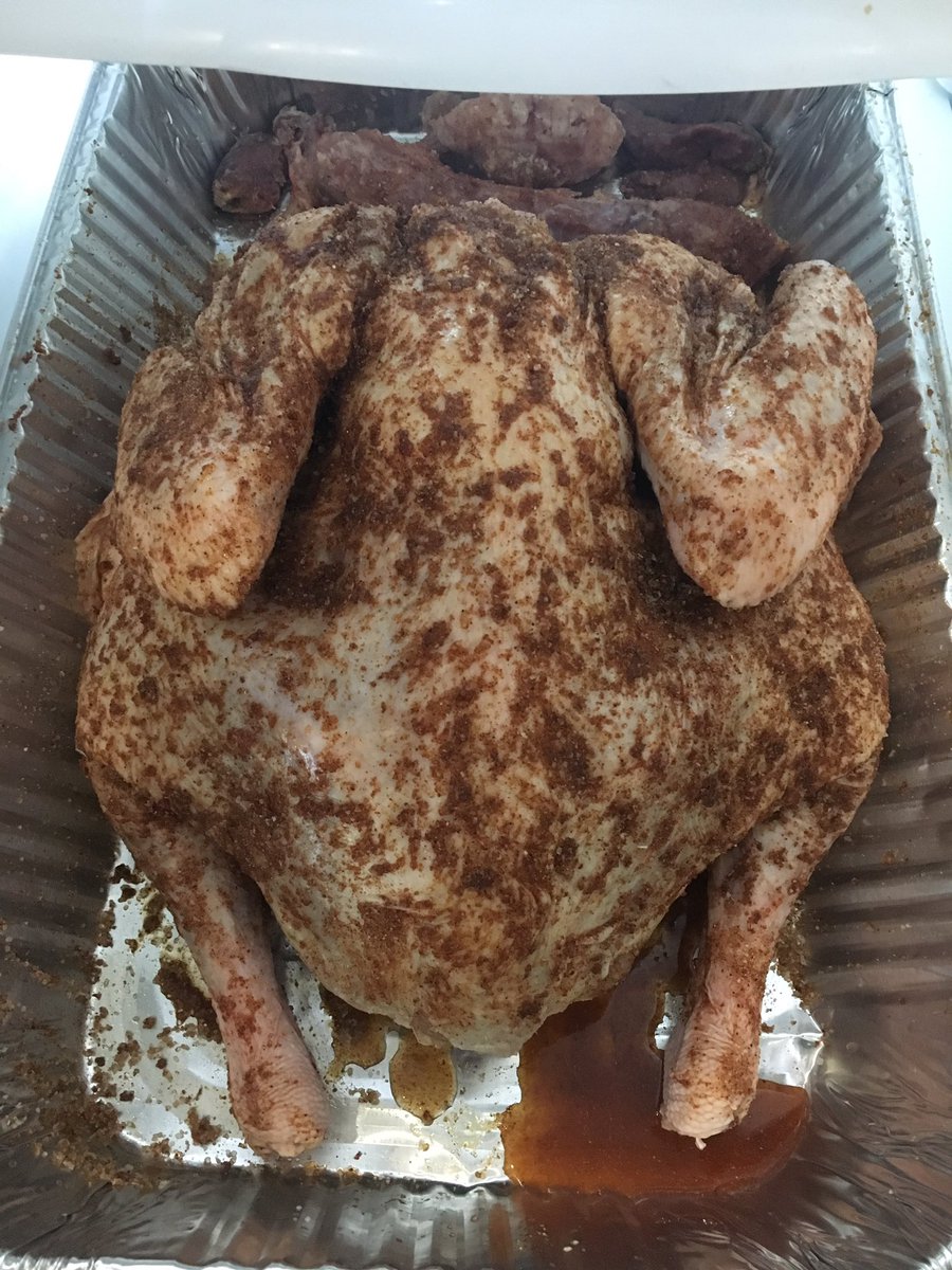 mr415_'s tweet image. Meanwhile back at the ranch!! Spatchcock Sweet and Spicy Smoked Turkey! Thanks @JeffMauro