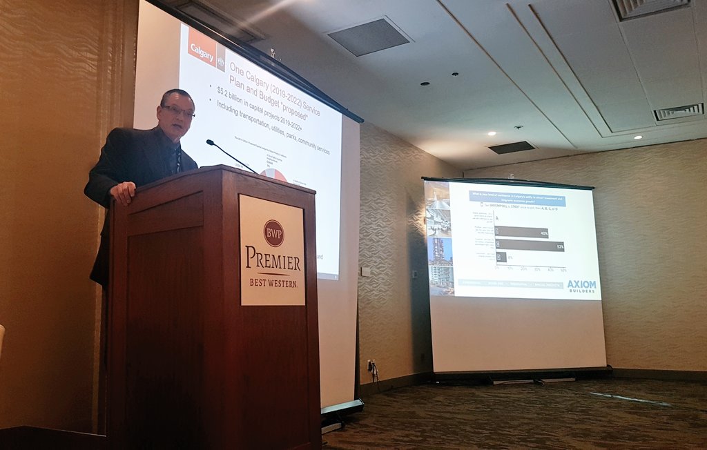CCAbuildsYYC's tweet photo. What does the future hold for #yyc? @cityofcalgary anticipates stability over the next 4 years with $18.7B in building permit construction value during 2019-2022. #CCADevelopmentSummit https://t.co/zGXYRUoGWX