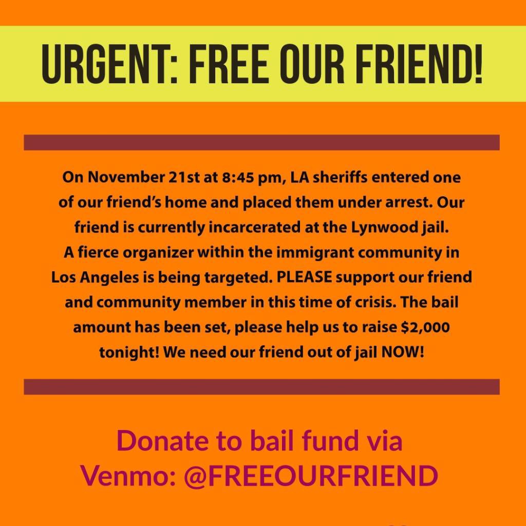 CURBprisons's tweet photo. A member of our coalition is in need of immediate support! Please help us secure their release from jail and find them permanent housing by donating today. Venmo: @FreeOurFriend #carenotcages #freeourfriend https://t.co/vxqHumULcT
