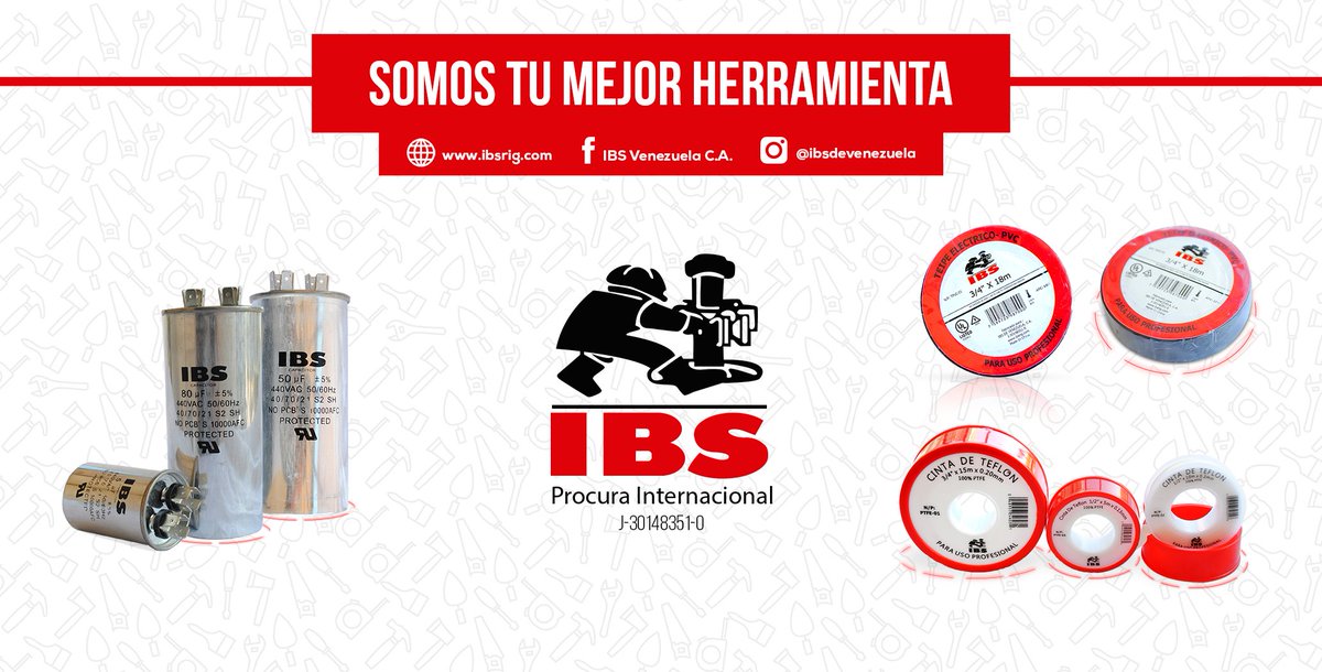 IBS somos una marca de excelente calidad, distribuidores de artículos de Ferretería y Refrigeración. Visitamos en una pagina Web para conocer mas de nuestros productos. No olvides puedes solicitar nuestro catalogo al correo marveli.trujillo@ibsrig.com o llamar 04246699772