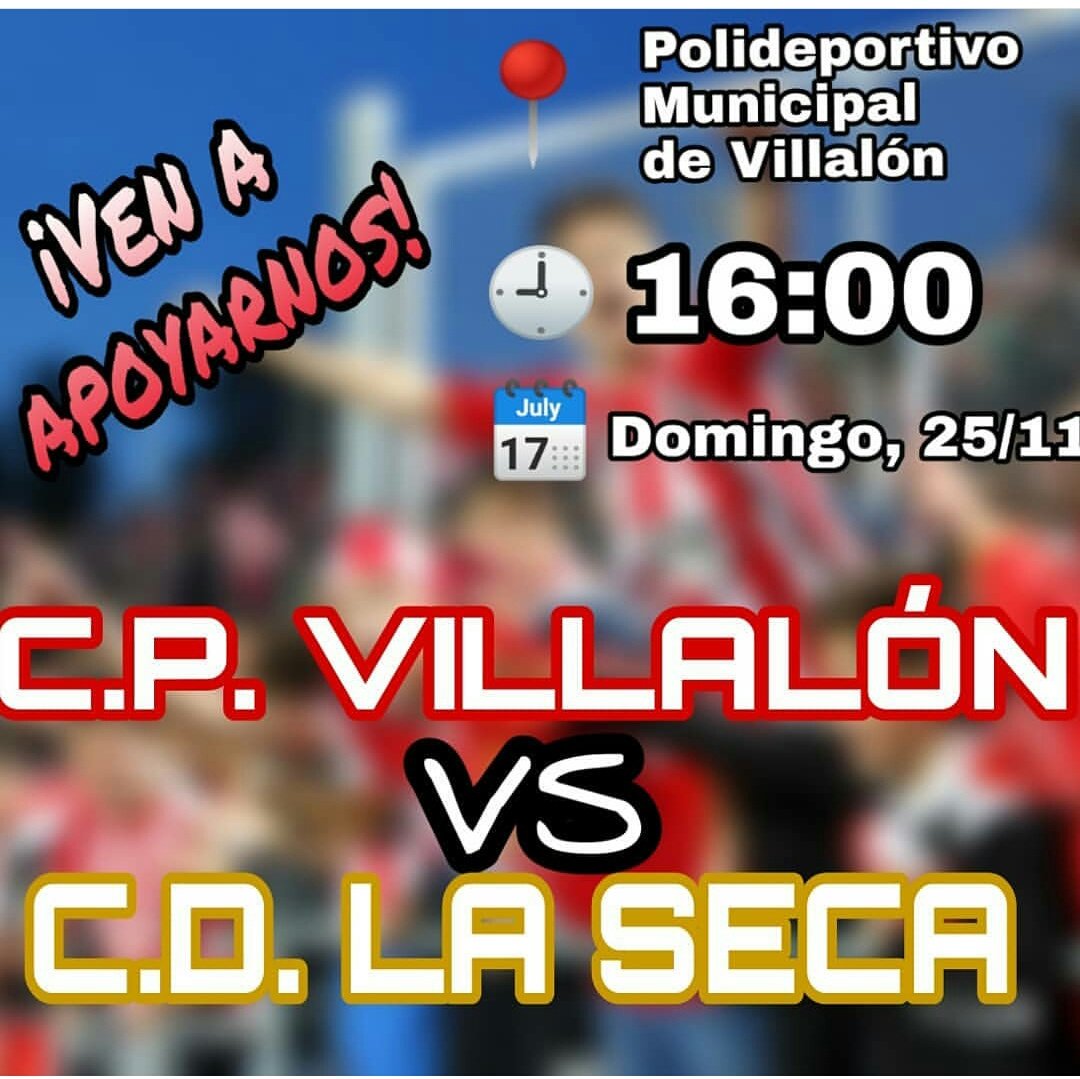 CPVillalon's tweet photo. Jornada 12:
⚽ CP Villalón de Campos - CD La Seca ⚽
📅 Domingo 25 de Noviembre
🕓 16:00
🏟 I. Pol. "Tierra de Campos"
#VamosVillalón 🔴⚪🔴 https://t.co/PXw0Jb3pHY