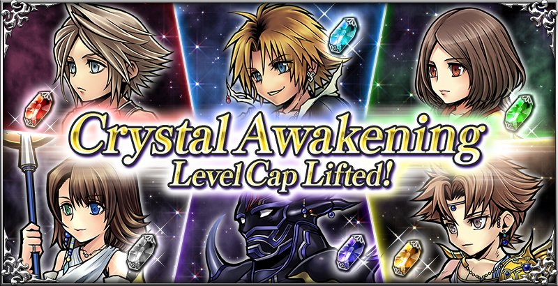 Crystal Awakenings Part 2 has arrived, alongside the World of Illusions: Treasure Hunt and special set of Destined for Battle co-op quests!  
They feature Chapter 11 characters and the newly awakened characters, so make sure you don't miss out on maxing them out! #DissidiaFFOO