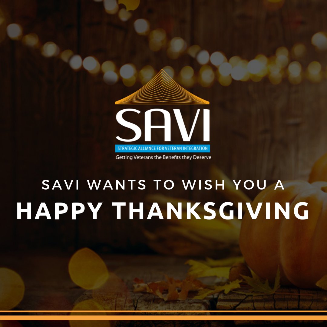 Giving thanks to our Veterans for their service and gratitude for our supporters.  What are you thankful for today? #savivets #thanksgiving #supportveterans #militaryfamily #dayofgratitude #veterans #usmilitary #veterannonprofit