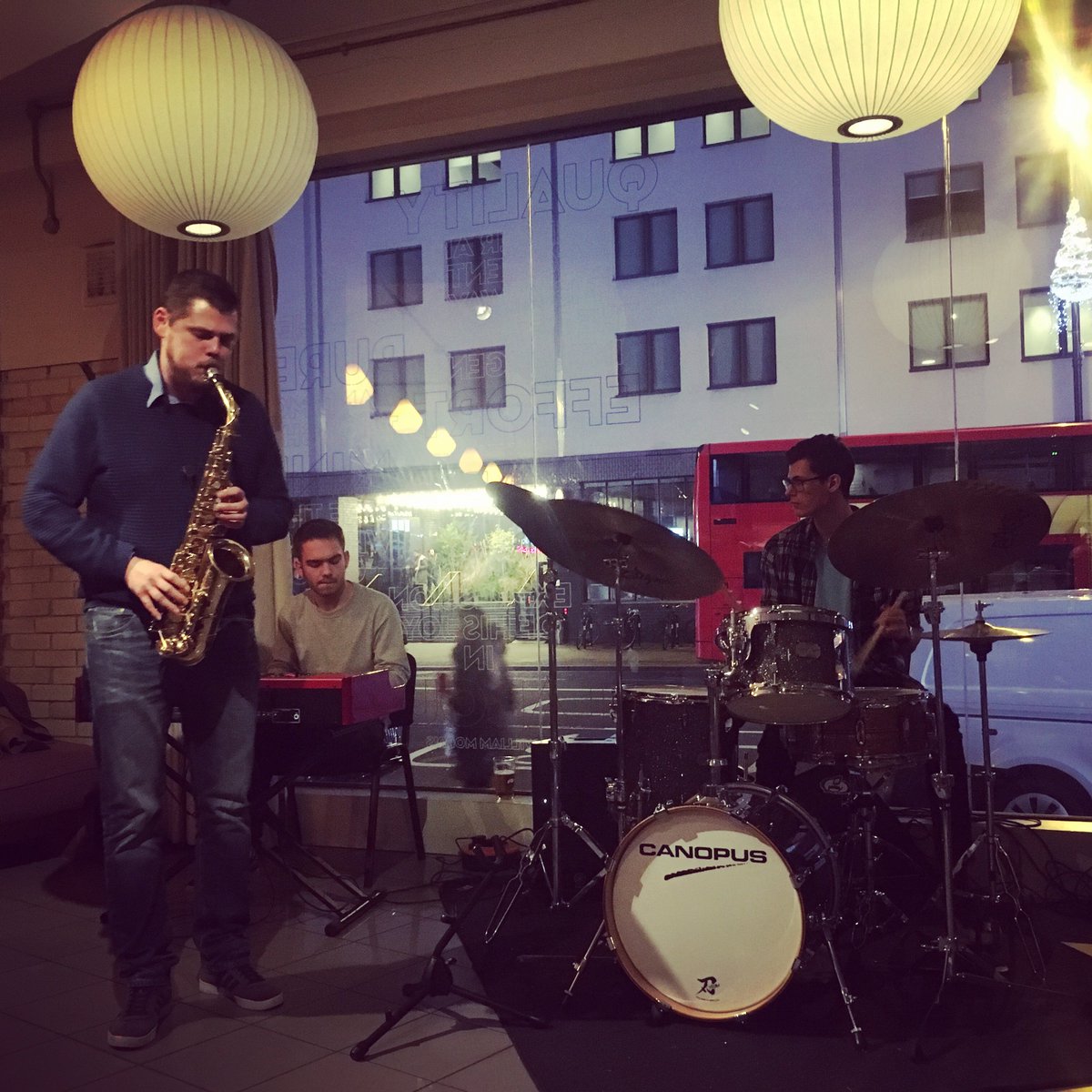 Right now! Live #jazz at Forge &amp; Co, admission free, dining tables and sofas via reservations@forgeandco.co.uk