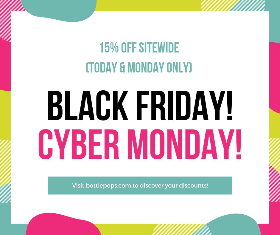 Bottlepops's tweet photo. 😃 15% OFF SITEWIDE BLACK FRIDAY &amp; CYBER MONDAY SALE 👍
#BLACKFRIDAY #CYBERMONDAY #Bottlepops - https://t.co/EPNDj4fuul https://t.co/t0US2AHWi2