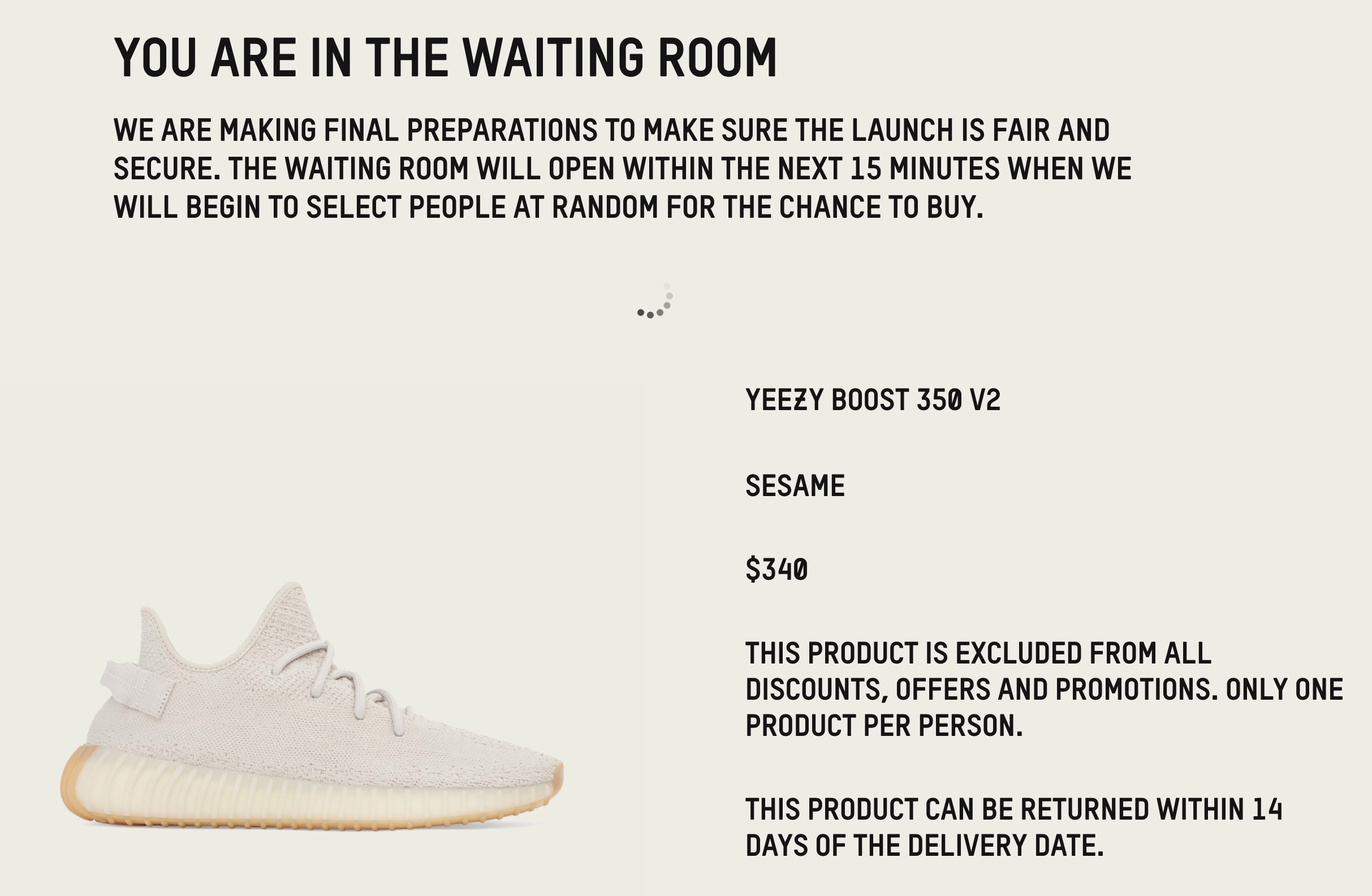 Bombardeo delicado Interpretativo BOOST LINKS on Twitter: "Ad: QUEUE LIVE via adidas AU Yeezy Boost 350 V2  'Sesame' =&gt; https://t.co/Lf26ZA3kr9 https://t.co/CbXgd2Z7Rn" / Twitter