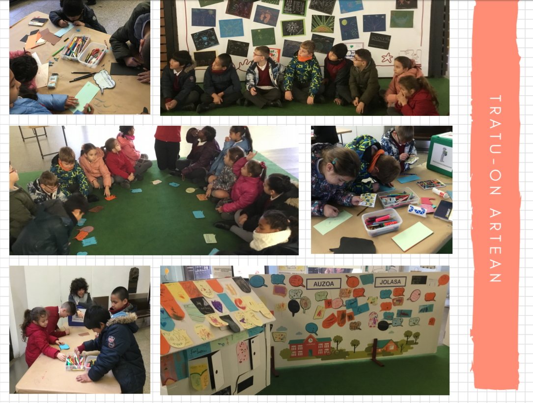 AACCIkastetxea's tweet photo. LH3.mailakoak umeenganako #TratuOna ri buruzko eraskuketa batean egon gara, hainbat ekintzetan parte hartuz.
L@s alumn@s de 3ºde primaria hemos estado en una exposición sobre el #BuenTrato a la infancia participando en diferentes actividades. #EducandoEnvalores #Buentratarte ⏩ https://t.co/kTuNspYEGu