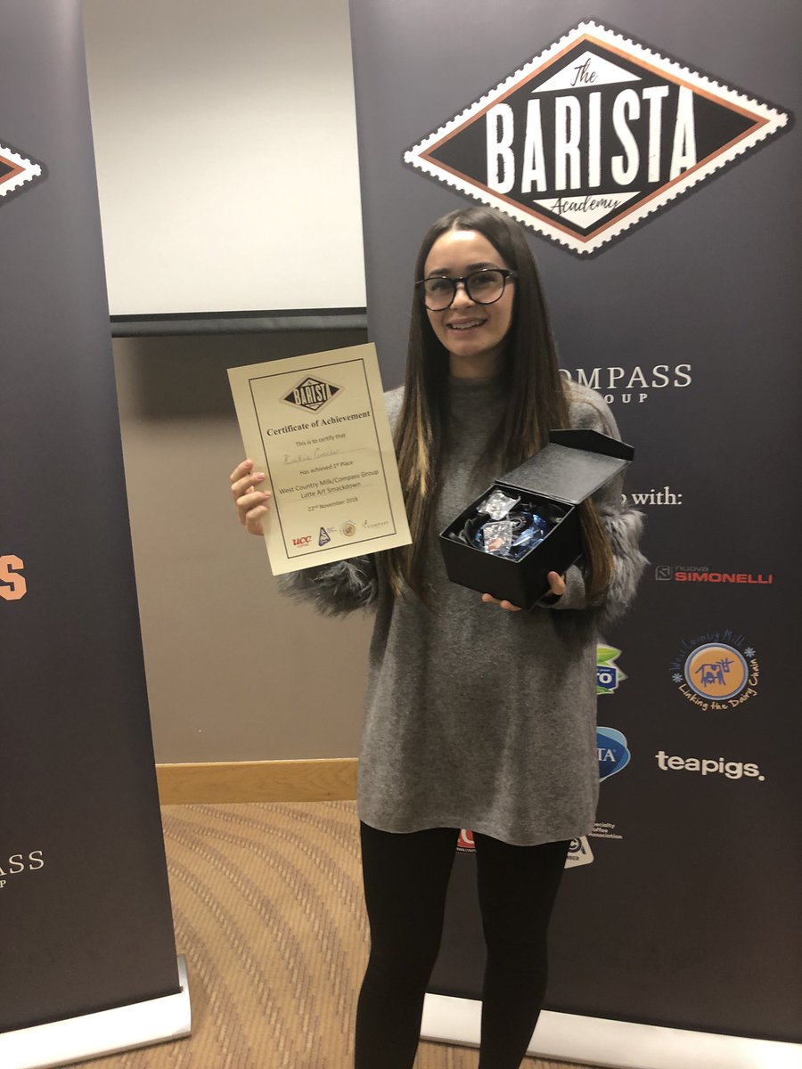 slovegrov's tweet photo. Thanks to everyone who took part tonight from West Country Milk and a big well done to our winner Katie... ☕️ @WCMilk @UCCCoffeeUK @SCAEUK @compassgroupuk @raleigh_danny @scoob1972 https://t.co/b1wL8wTOh9