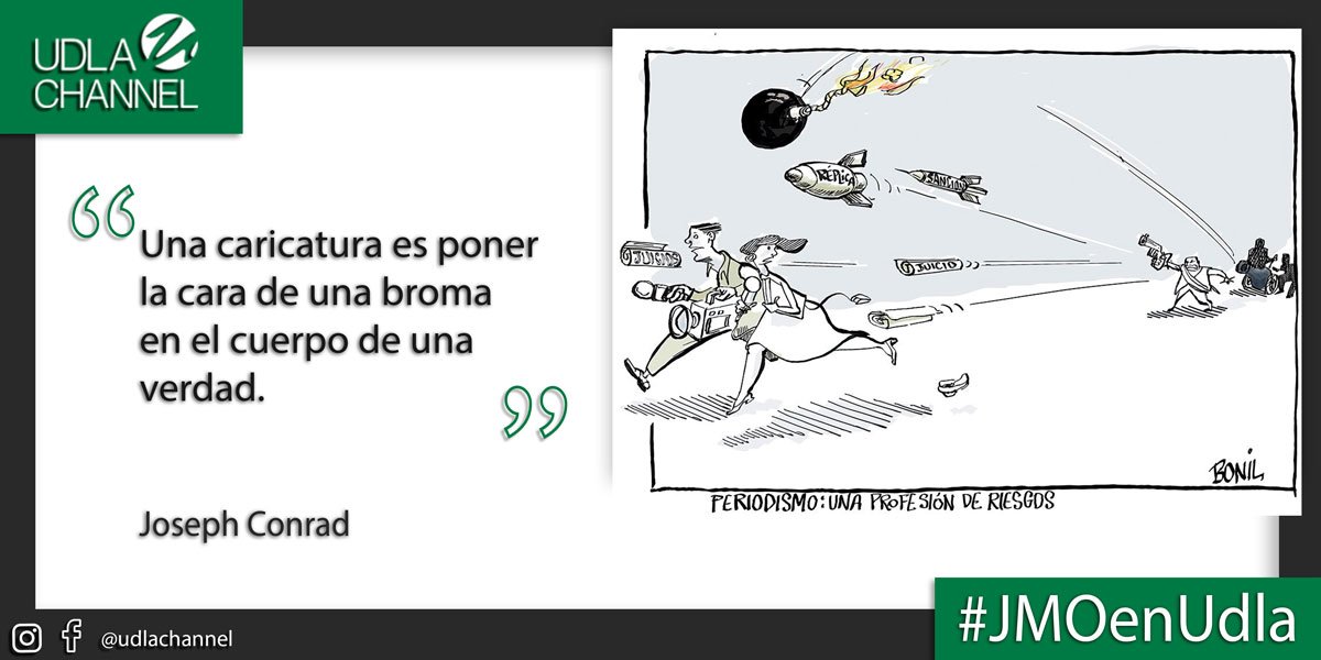 SagaGaleano's tweet photo. En el año 2010 Los premios JMO también condecoraron a las caricaturas. @bonilcaricatura fue el juez de esta #categoría. #JMOenUDLA. https://t.co/hJZ9GuZIMf