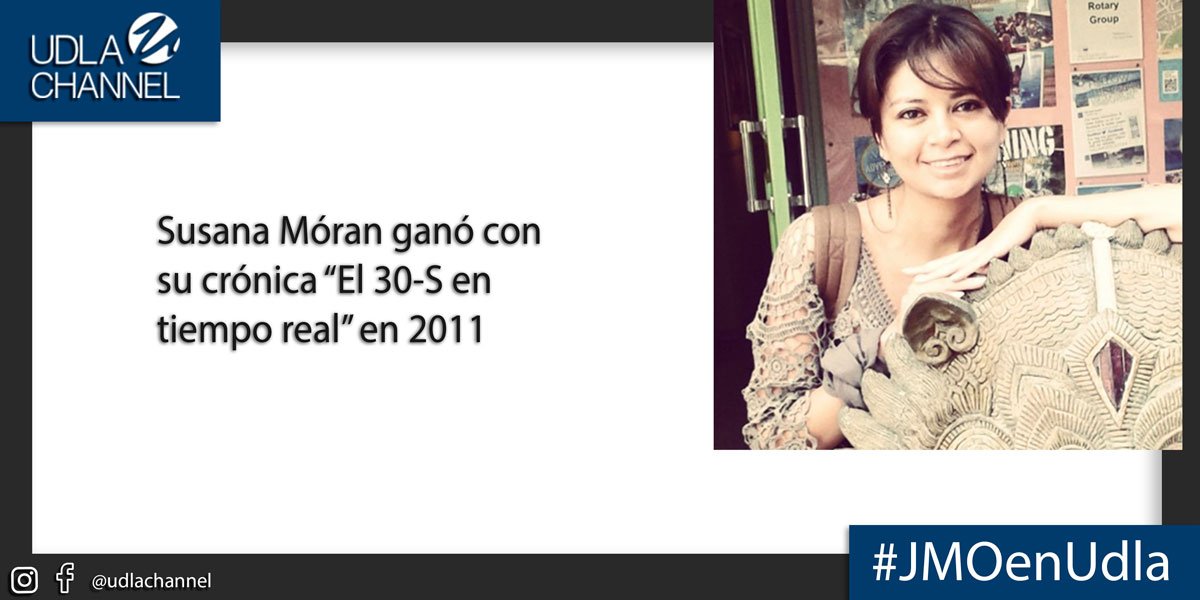 SagaGaleano's tweet photo. La periodista @SusanaMorán contó una de las mejores crónicas sobre  el 30 de septiembre en Twitter, en tiempo real. Su trabajo se convirtió en un referente del uso de esta nueva herramienta para el periodismo. #JMOenUdla https://t.co/cirGeTIUdq