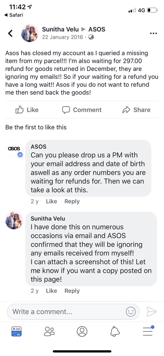 Nsequera7's tweet photo. @ASOS_Au Thanks for the fake assistance...how is it fair for you to close someone’s account for YOU not delivering goods? 
A quick google search makes it look like this is common practice for you...

@ACurrentAffair9 #SCAM #ASOS https://t.co/euOp8wEtpt