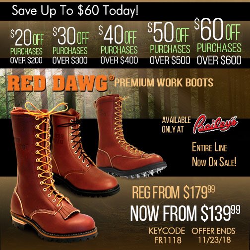 baileys logging boots