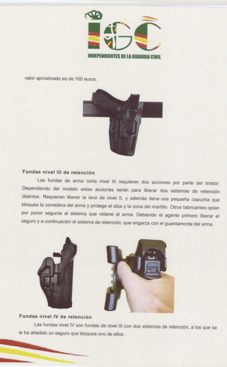 _IGC_'s tweet image. Instancia de @IGC_Consejo al #Director General de la @guardiacivil  relativo a las fundas de arma #antihurto nivel III. Son #eficientes, son #seguras, son #necesarias.