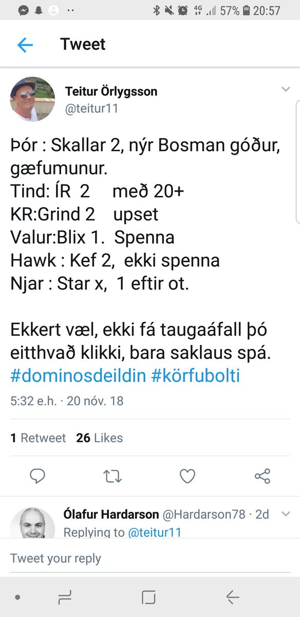 grettismenn's tweet photo. @teitur11 þú varst bara 61 stigi frá þessu 😂
#dominosdeildin 
#dominossyn https://t.co/a2ZF2wINA7