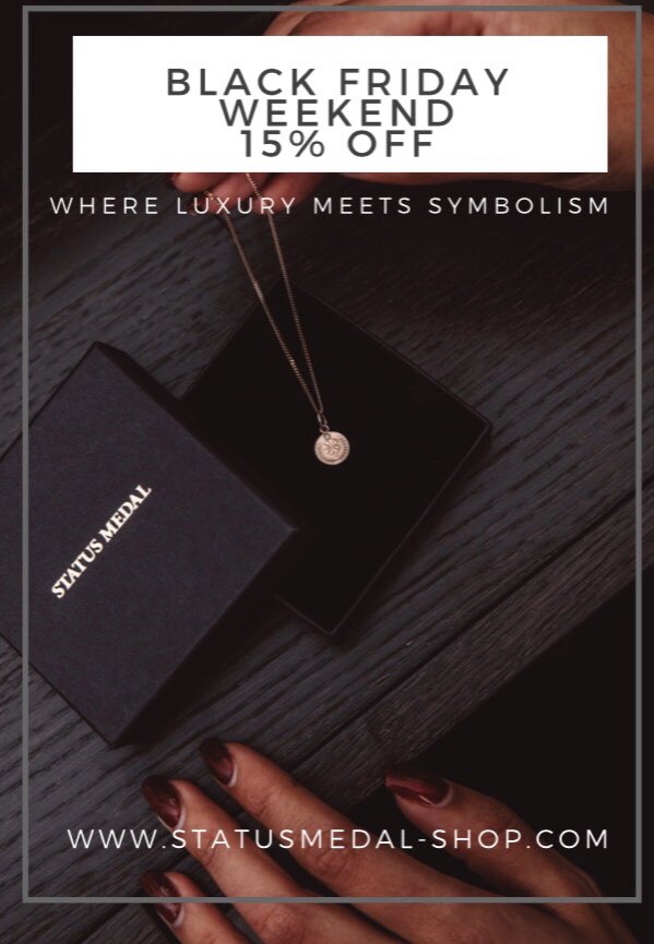 StatusMedal's tweet photo. #BlackFridayIsComing starting tomorrow.. 15% OFF on selected items. https://t.co/6igbHbQl0o #jewelry #BlackFriday2018 #BlackFridayDeals https://t.co/4zfGSzFluM